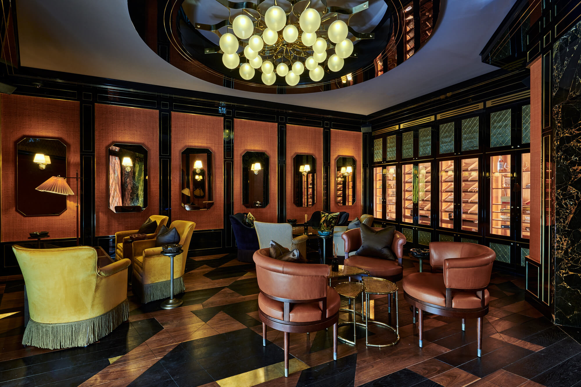 Oscuro corner angle furniture and ceiling