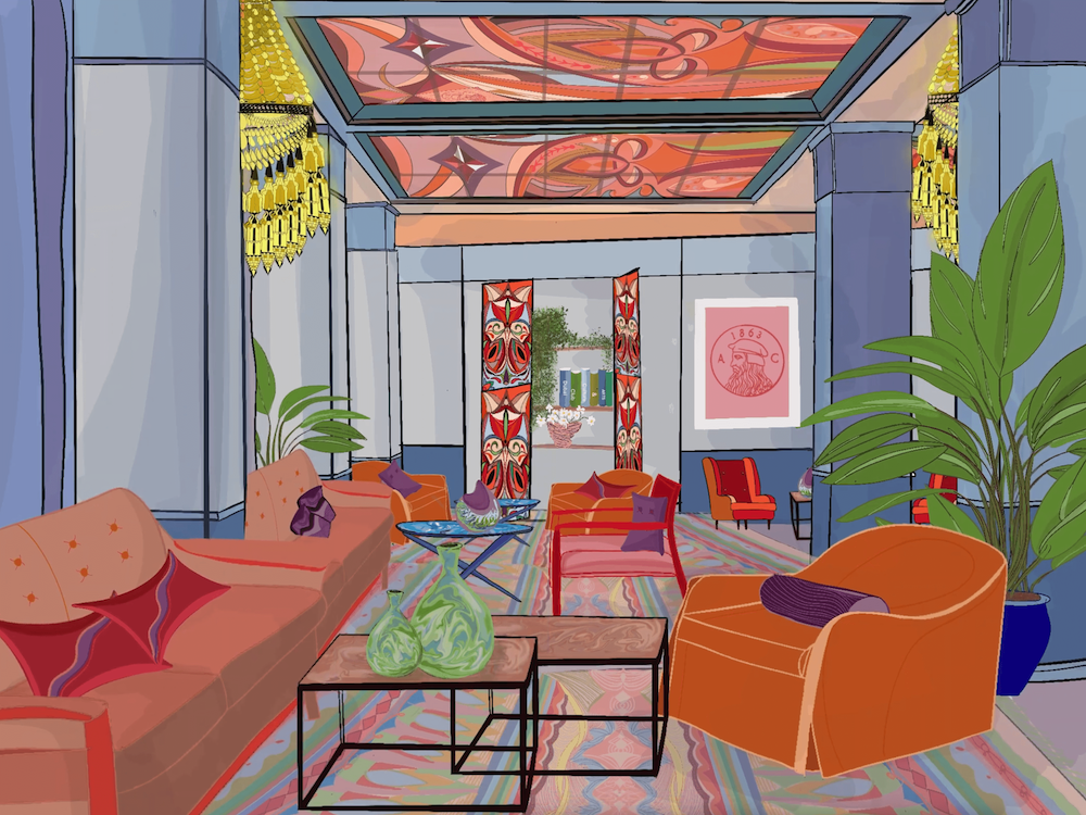 Rohen lounge illustrated